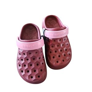 Joybees Size 10 New‎ Girl's Kids Pink and Maroon Clogs Water Shoes